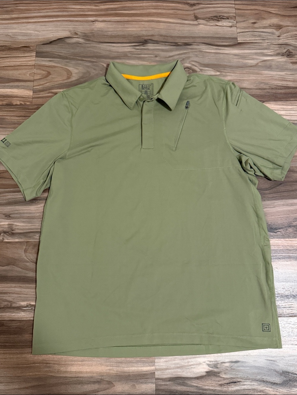 5.11 Tactical Polo Shirt Mens Sz. L Green Odyssey Short Sleeve Pocket Zip
